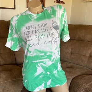 🌸 Iced Coffee Lover Bleach Tee | Medium Casual Style